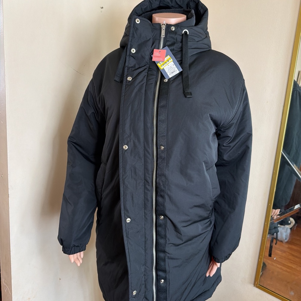 Universal Thread Black Hooded Puffer Jacket - Picture 3 of 3